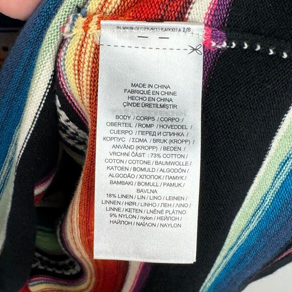 Nwt Lauren Ralph Lauren Multi Color Striped Knit Off Shoulder Sweater Top Sz 1X - Picture 7 of 11